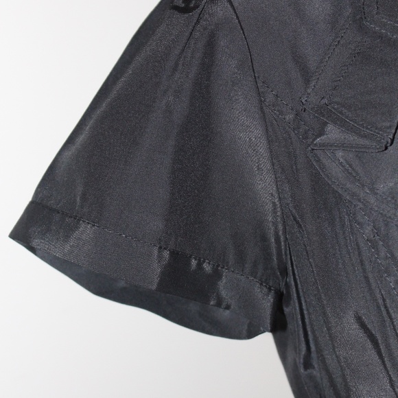 White House Black Market, Ruffle Front button down short sleeve shirt - Picture 3 of 10